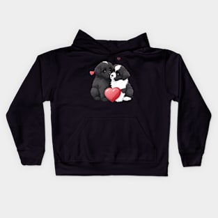 Cute newfoundland puppy Kids Hoodie